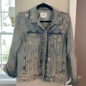Old Navy Lightwash Distressed Denim Jacket M